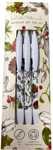 Christmas Winter Botanicals Pen Set Of 3