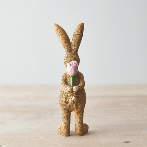 Standing Rabbit with Rose 12cm