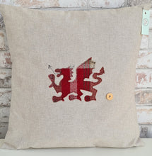 Load image into Gallery viewer, Square Cushion with Large Welsh Dragon