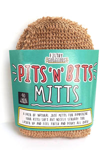 Pits 'n' Bits Mitts - Natural Jute Bath Mitts
