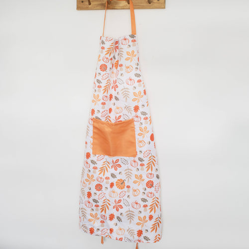 Autumn Leaves and Fall Pumpkin Print Apron