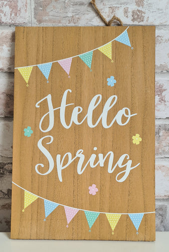 Hello Spring Wooden Sign WAS £7.00