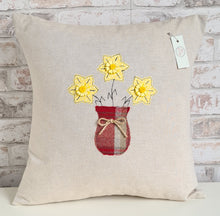 Load image into Gallery viewer, DISCOUNTED Daffodil Vase Cushion WAS £32.00