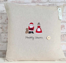 Load image into Gallery viewer, Small Square Mr &amp; Mrs Christmas Cushion