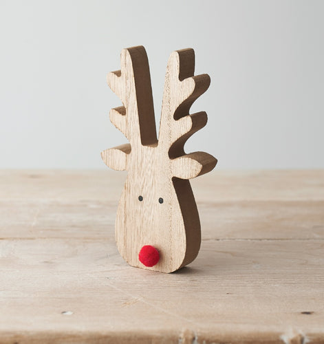 Wooden Reindeer, 15cm