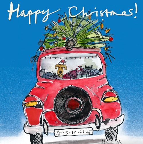 Christmas Car Christmas Card, 15cm