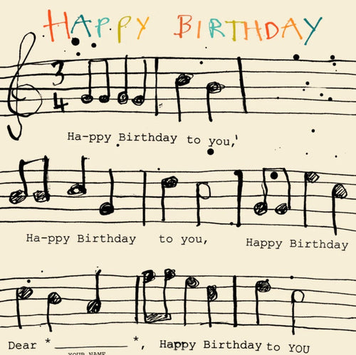 Happy Birthday Music Card, 15cm