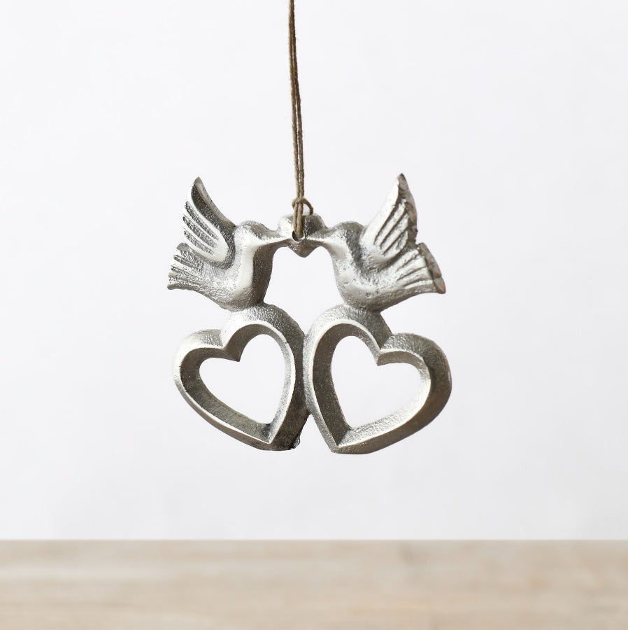 Hanging Heart Bird Decoration