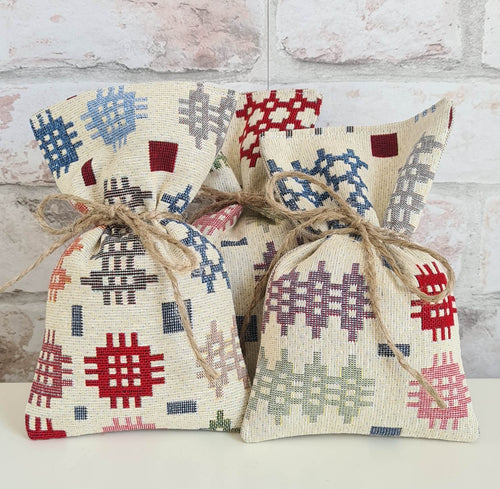 Welsh Blanket Tapestry Cotton Lavender Bag
