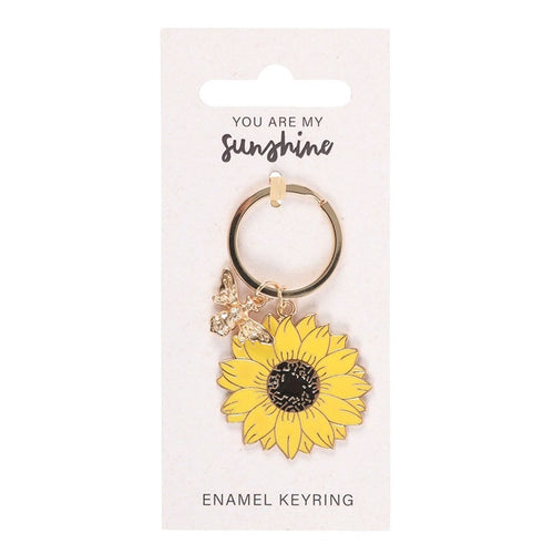 Enamel and Metal Sunflower Keyring