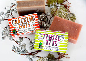 Cracking Nuts Christmas Soap Bar Funny Rude Novelty Gift