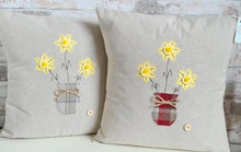 Load image into Gallery viewer, DISCOUNTED Daffodil Vase Cushions WAS £32