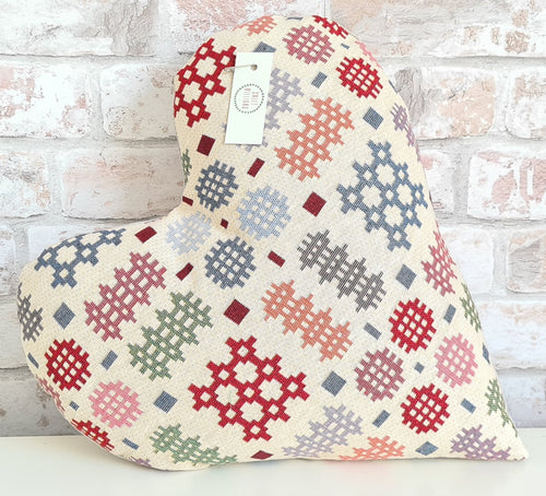Heart Shaped Welsh Tapestry Cushion