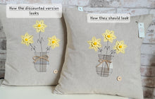 Load image into Gallery viewer, DISCOUNTED Daffodil Vase Cushions WAS £32