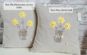 DISCOUNTED Daffodil Vase Cushions WAS £32