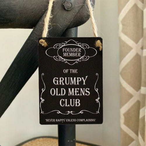 Grumpy Old Mens Club Mini Dangler Metal Sign, 9cm