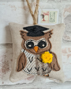 Welsh Graduation Owl with Leek or Daffodil