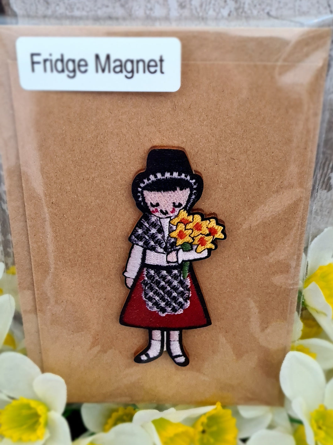 Welsh Girl Wooden Magnet