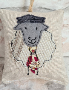Sheep with Flat Cap and Tie Hanger