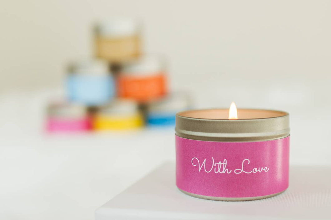 With Love | Gyda Chariad Bilingual Mini Tin Candle