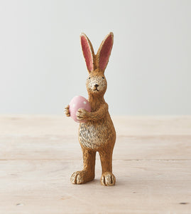 Standing Rabbit Pink Egg 14cm