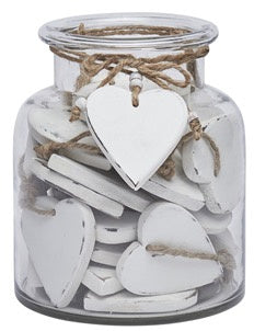 Individual White Wooden Heart