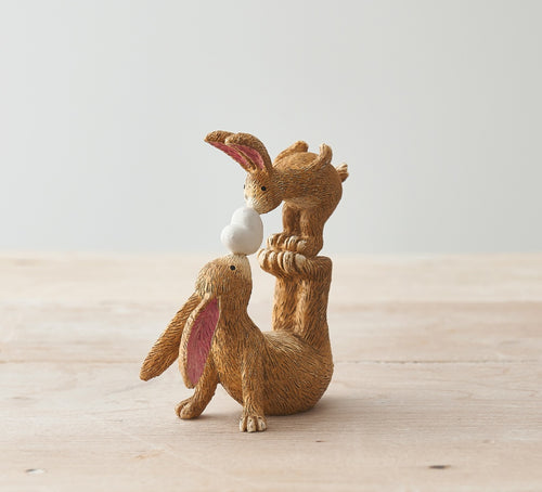 Kissing Rabbits with Heart 10cm
