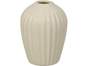 Ribbed Cream Vase 11.5cm