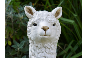 White Llama Garden Ornament