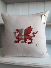 Load image into Gallery viewer, Square Cushion with Large Welsh Dragon