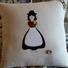 Load image into Gallery viewer, Square Cushion with Large Welsh Lady